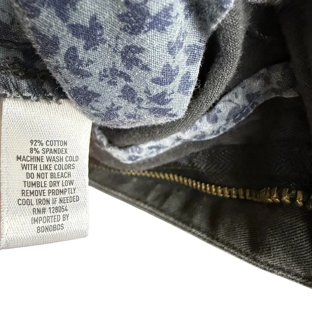 Bonobos Stretch Chinos Mens 38x30 Washed Gray Khaki Cotton Slim Fit Pants Work